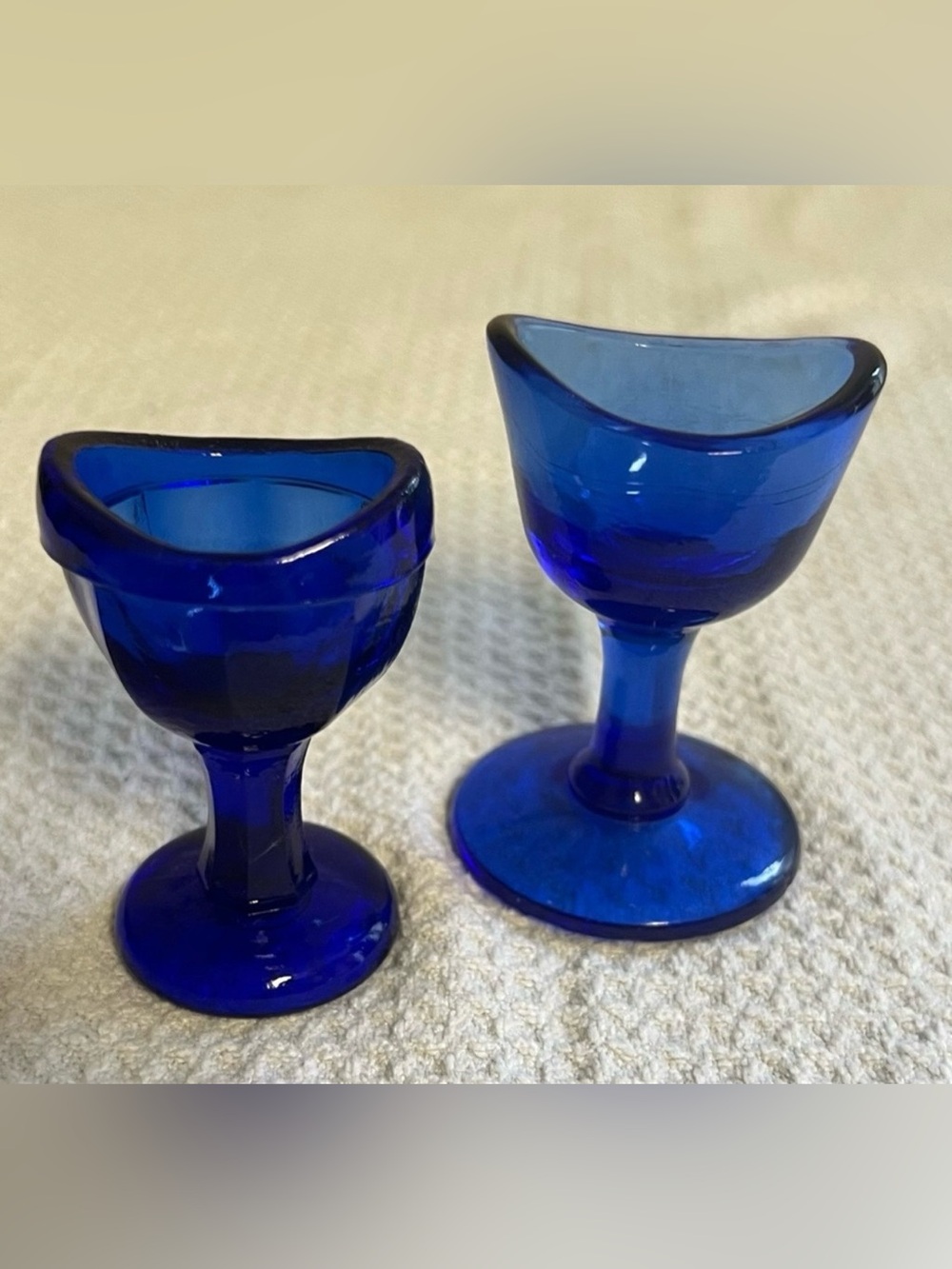 Vintage Maryland Glass Cobalt Blue Eyewash Cups - Set of 2 (Circle M Mark) on 1